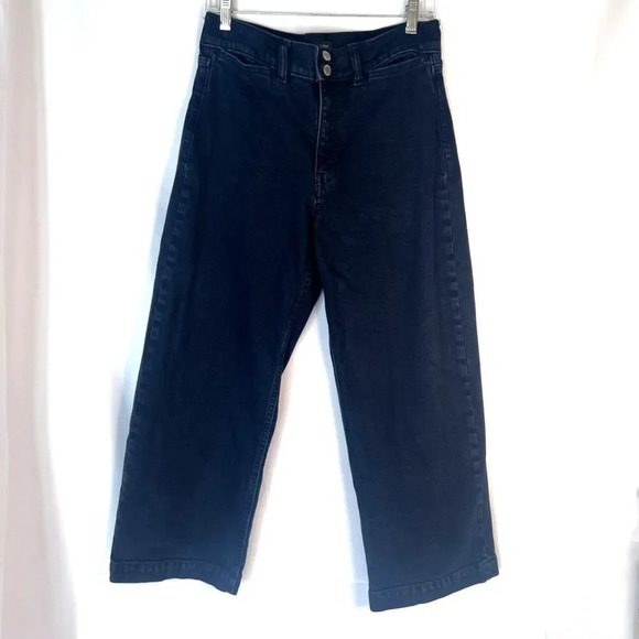 Banana Republic Premium Denim High Rise Wide Leg Crop Jeans Size 29 - Picture 11 of 11